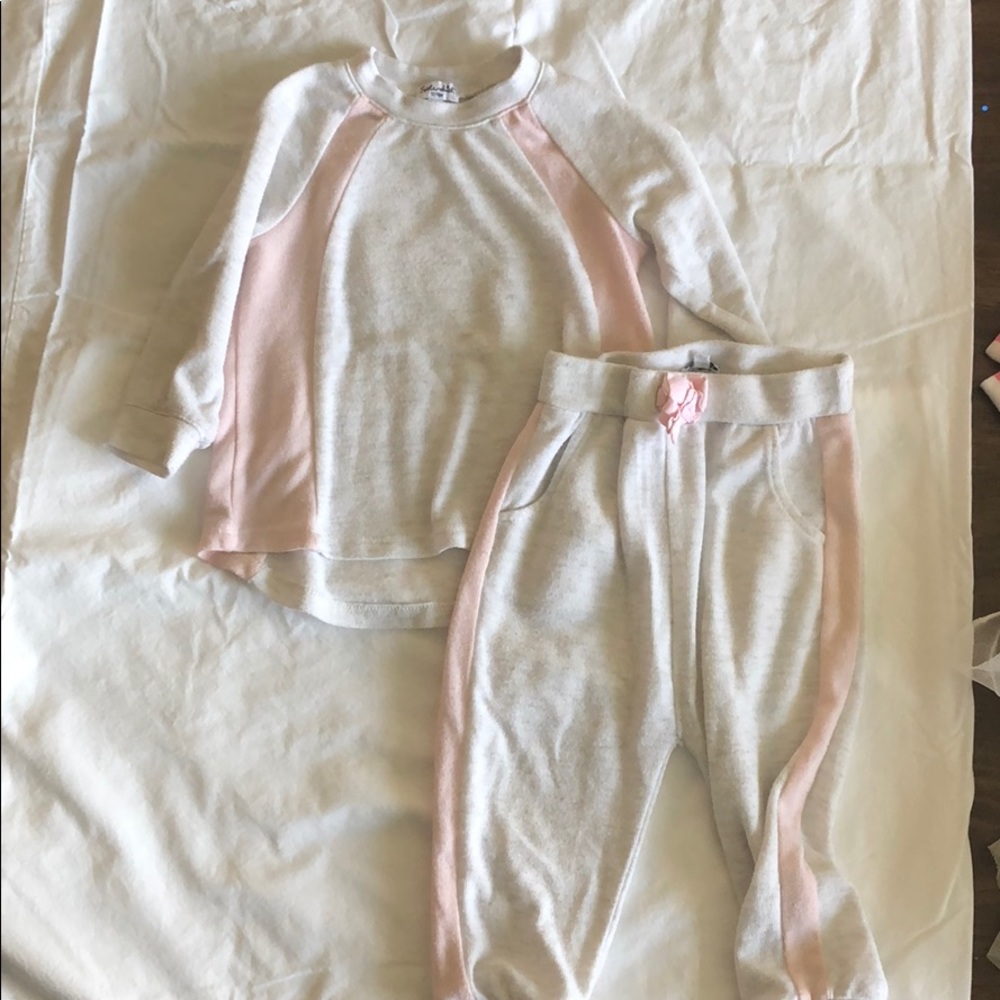 splendid pink and grey two piece jogger